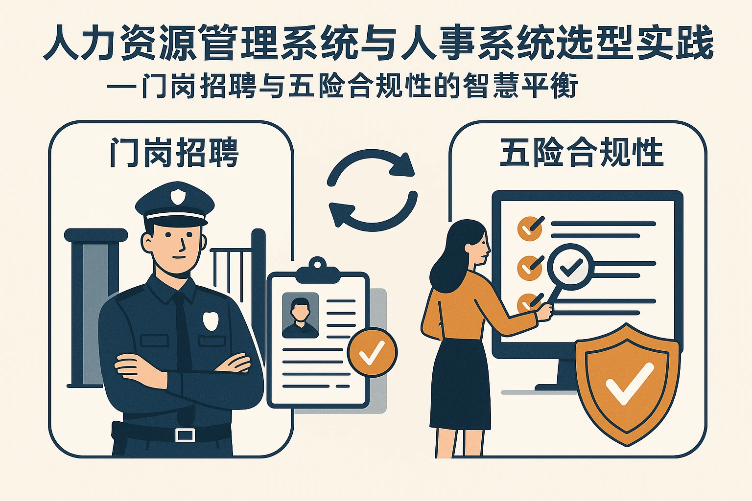 人力资源管理系统与人事系统选型实践——门岗招聘与五险合规性的智慧平衡