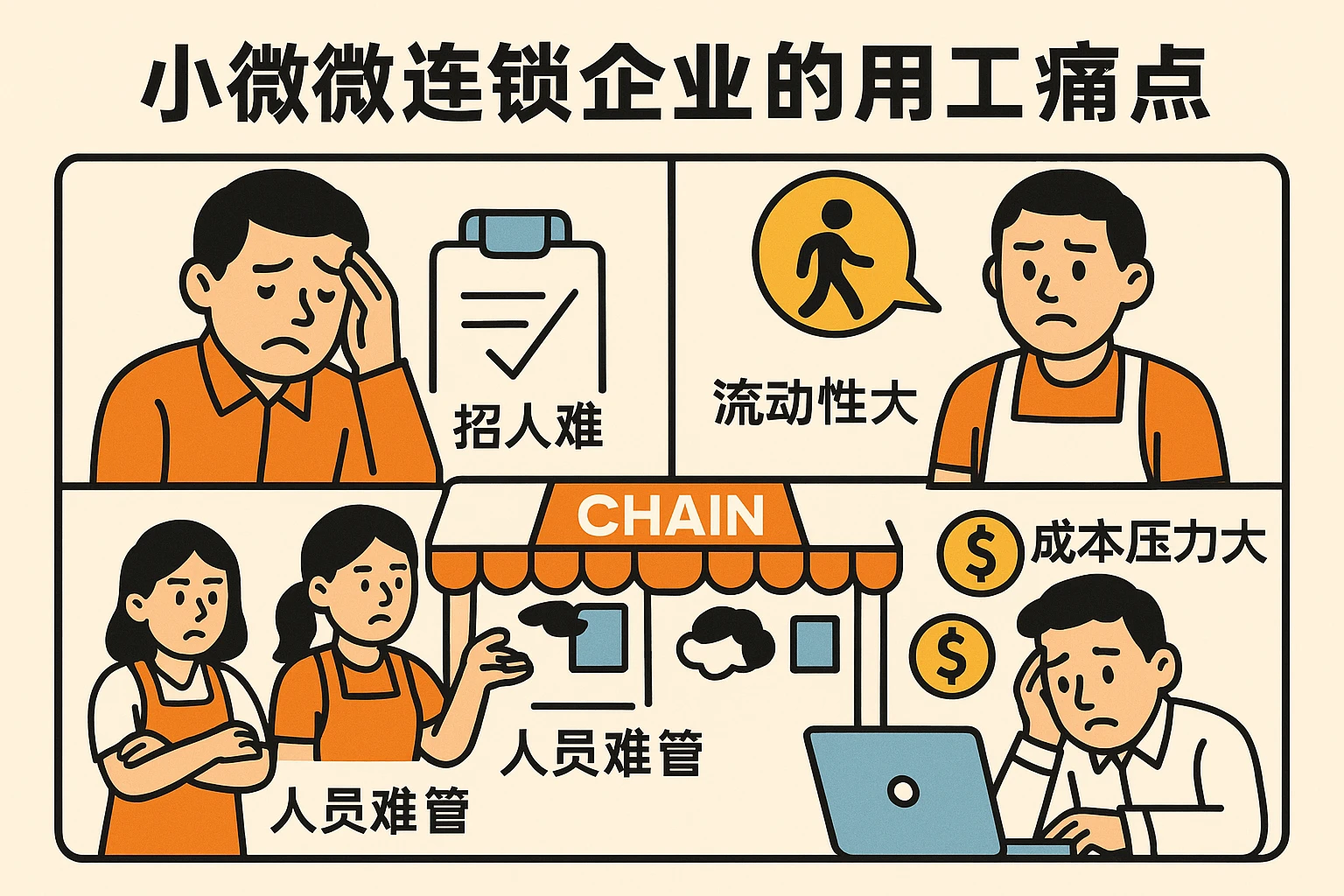 小微连锁企业的用工痛点