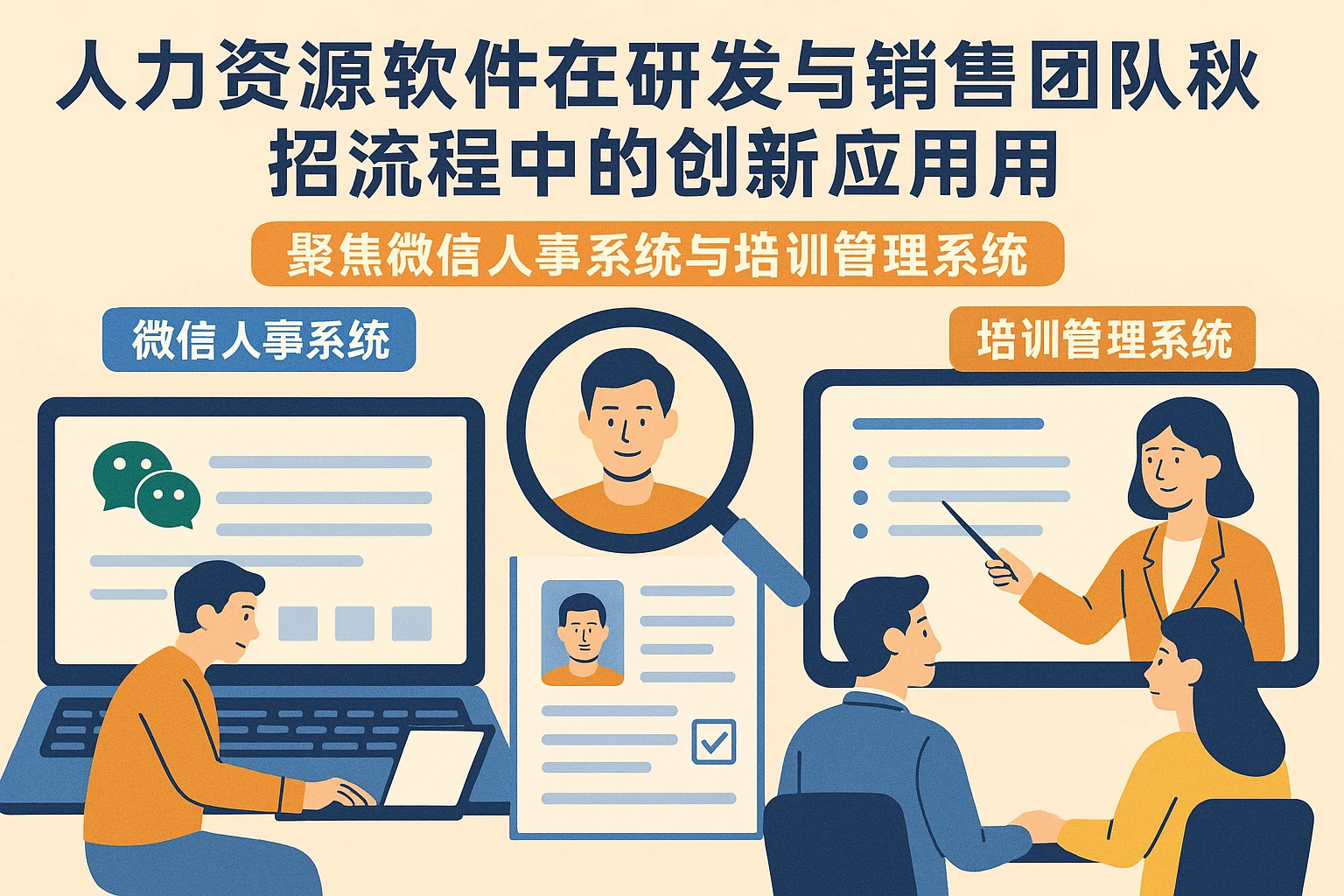 人力资源软件在研发与销售团队秋招流程中的创新应用——聚焦微信人事系统与培训管理系统