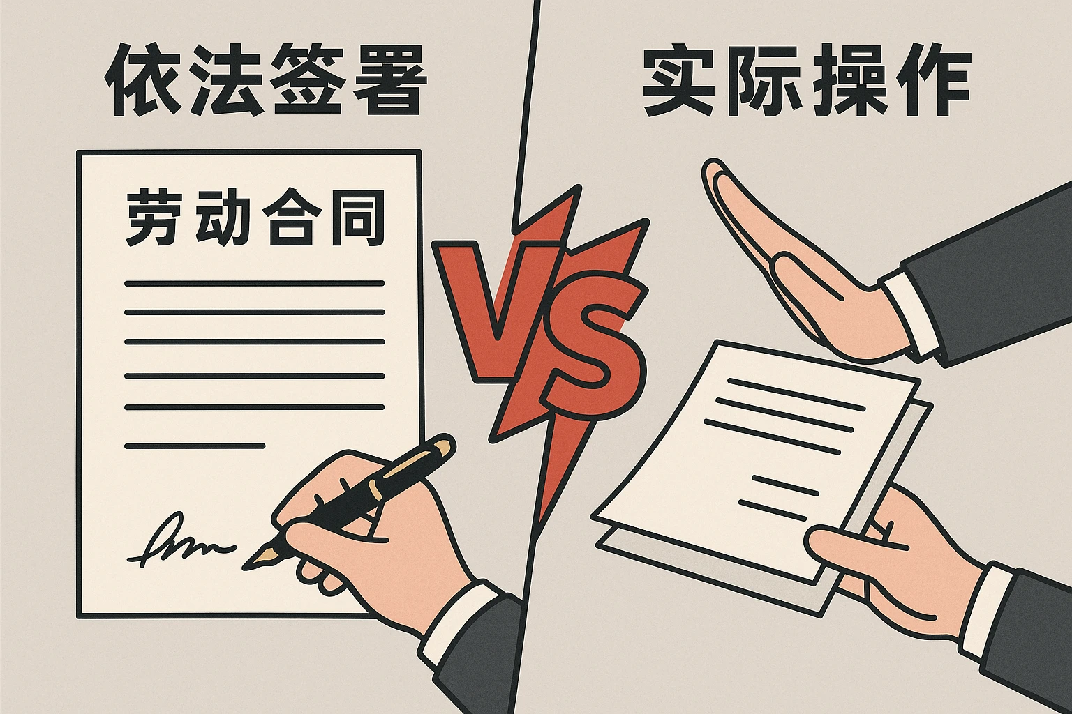 劳动合同“依法签署”与“实际操作”冲突
