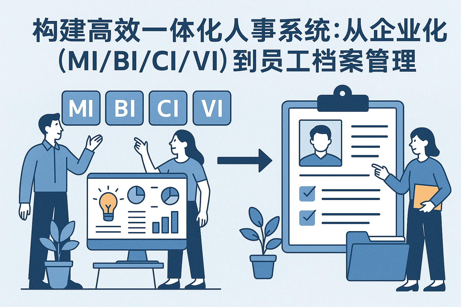 构建高效一体化人事系统：从企业文化（MI/BI/CI/VI）到员工档案管理