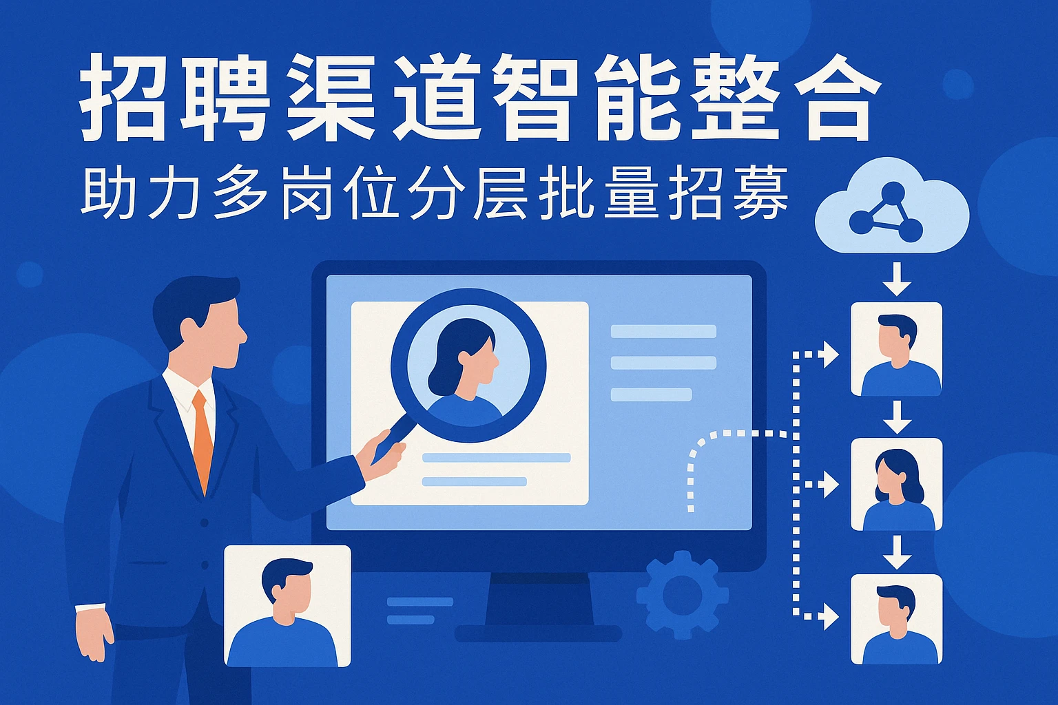 招聘渠道智能整合，助力多岗位分层批量招募