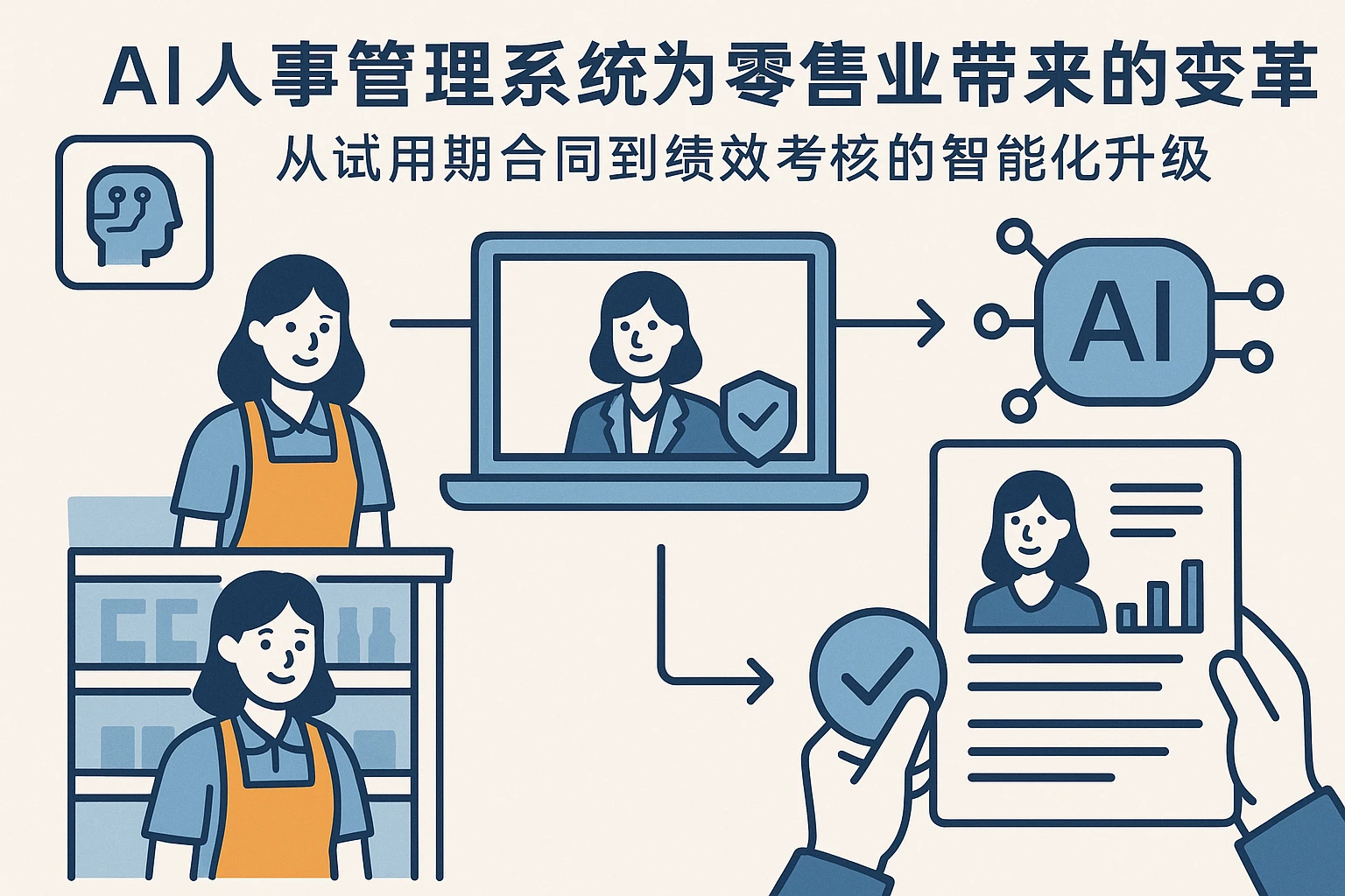 AI人事管理系统为零售业带来的变革:从试用期合同到绩效考核的智能化升级