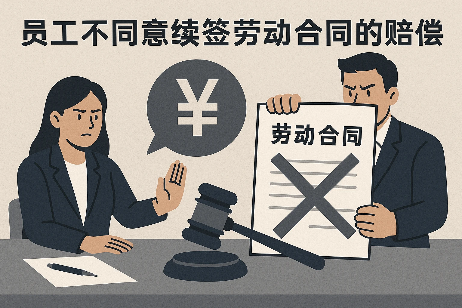 员工不同意续签劳动合同的赔偿争议