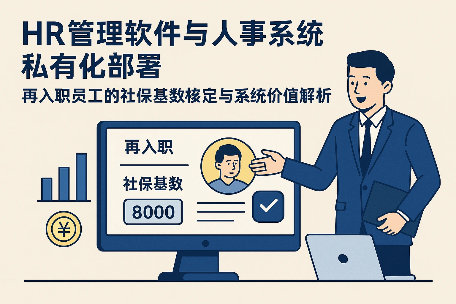 HR管理软件与人事系统私有化部署：再入职员工的社保基数核定与系统价值解析