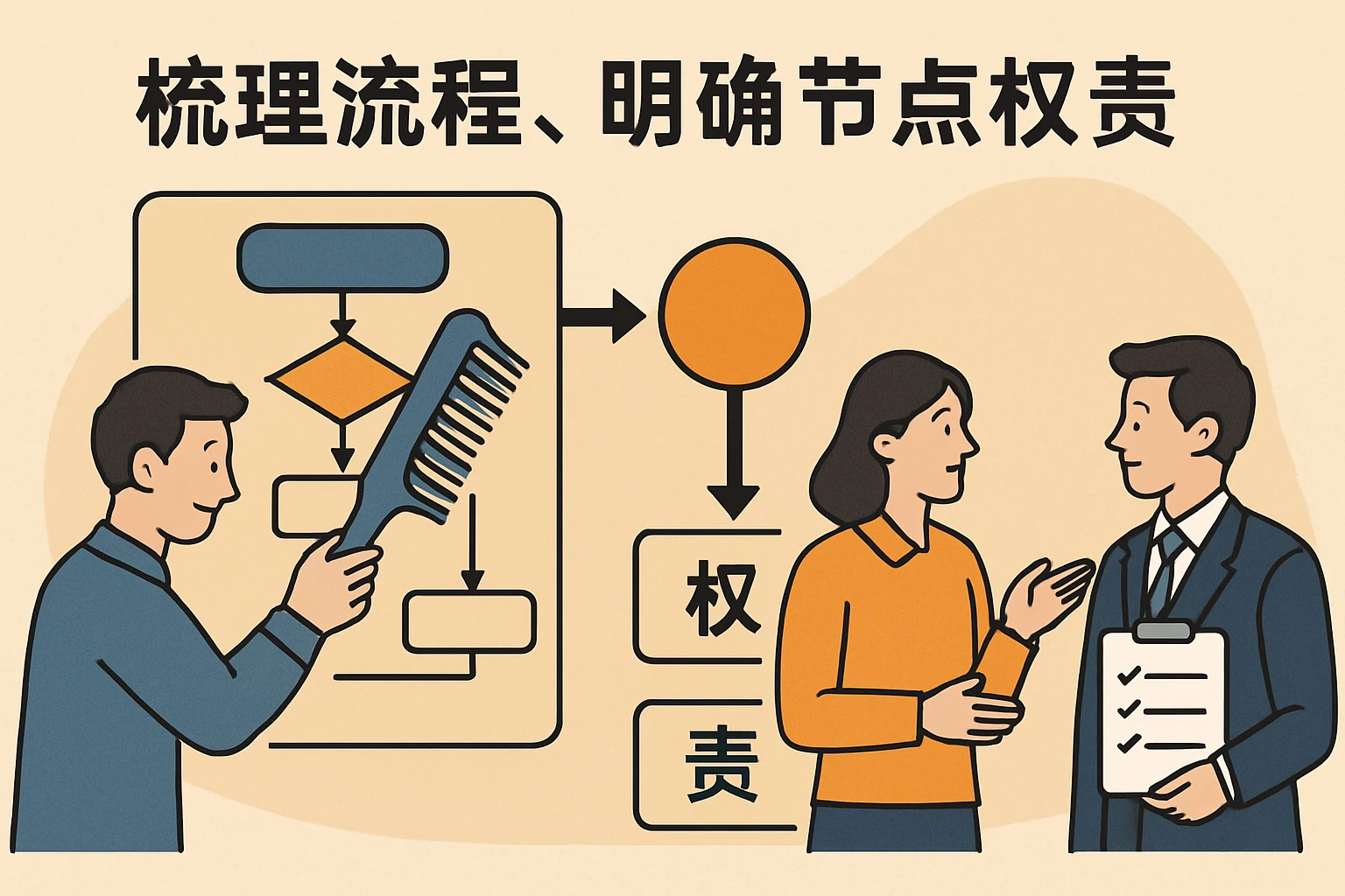 梳理流程，明确节点权责