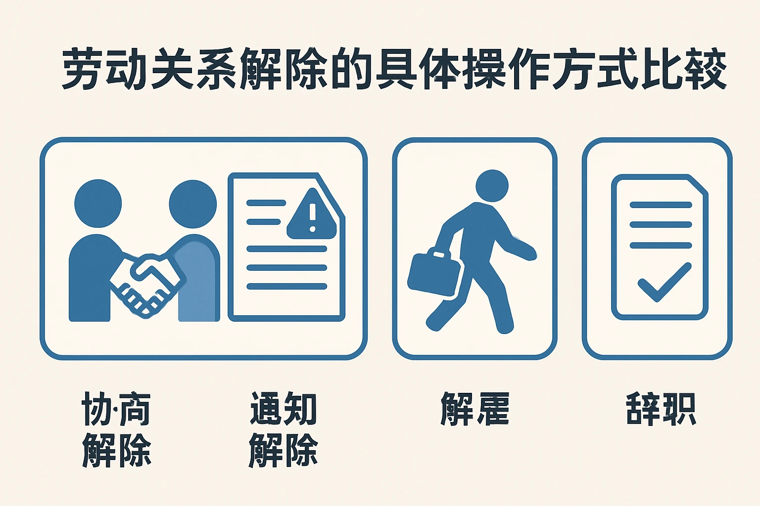 劳动关系解除的具体操作方式比较