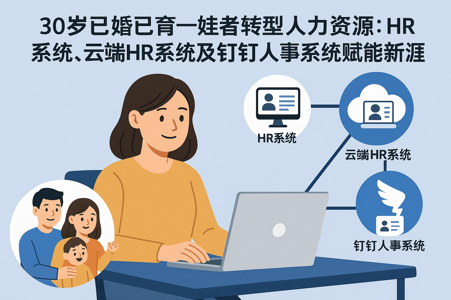 30岁已婚已育一娃者转型人力资源：HR系统、云端HR系统及钉钉人事系统赋能新生涯