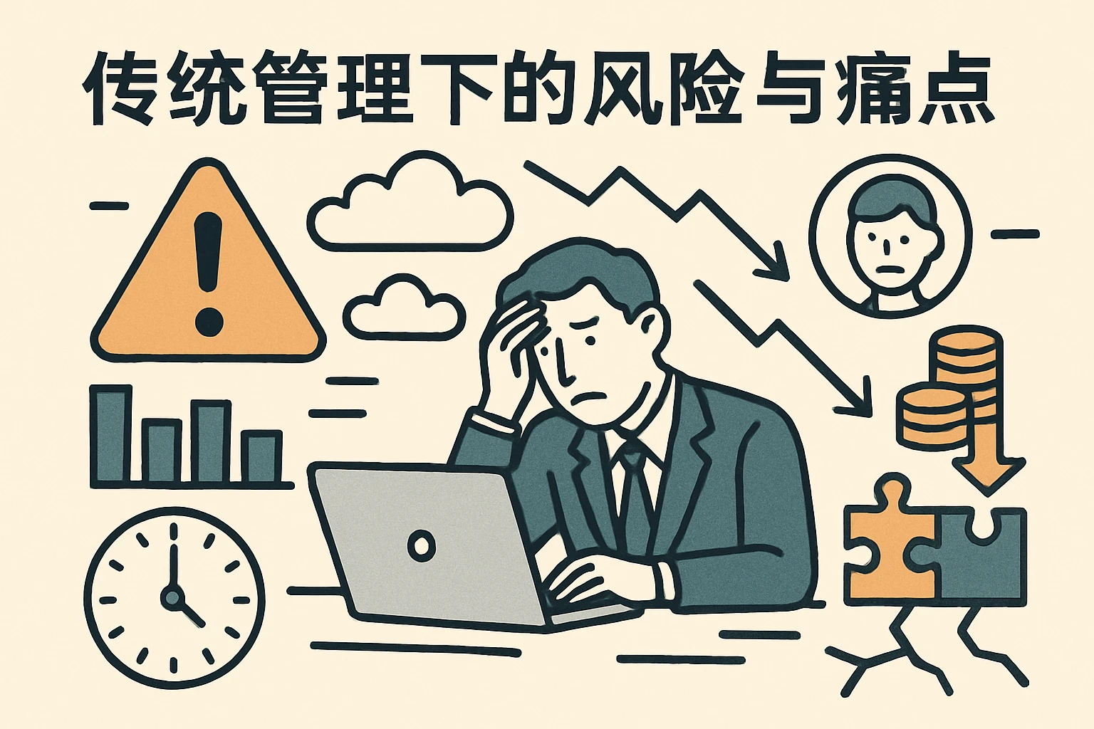 传统管理下的风险与痛点