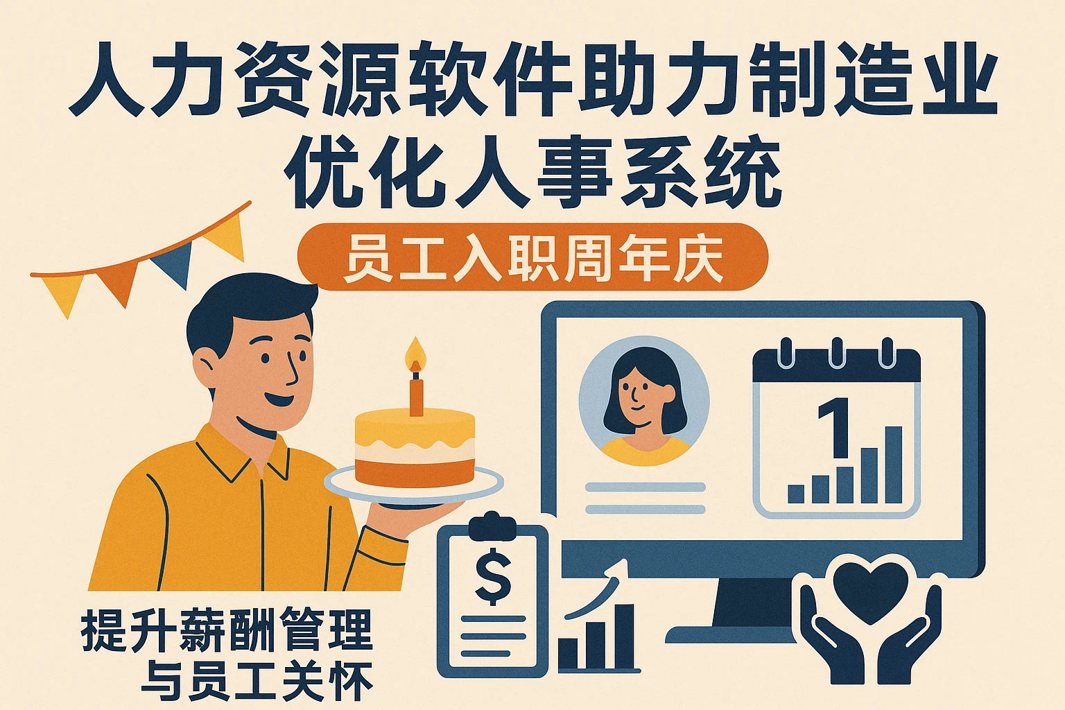 人力资源软件助力制造业人事系统优化——以员工入职周年庆为切入点提升薪酬管理与员工关怀