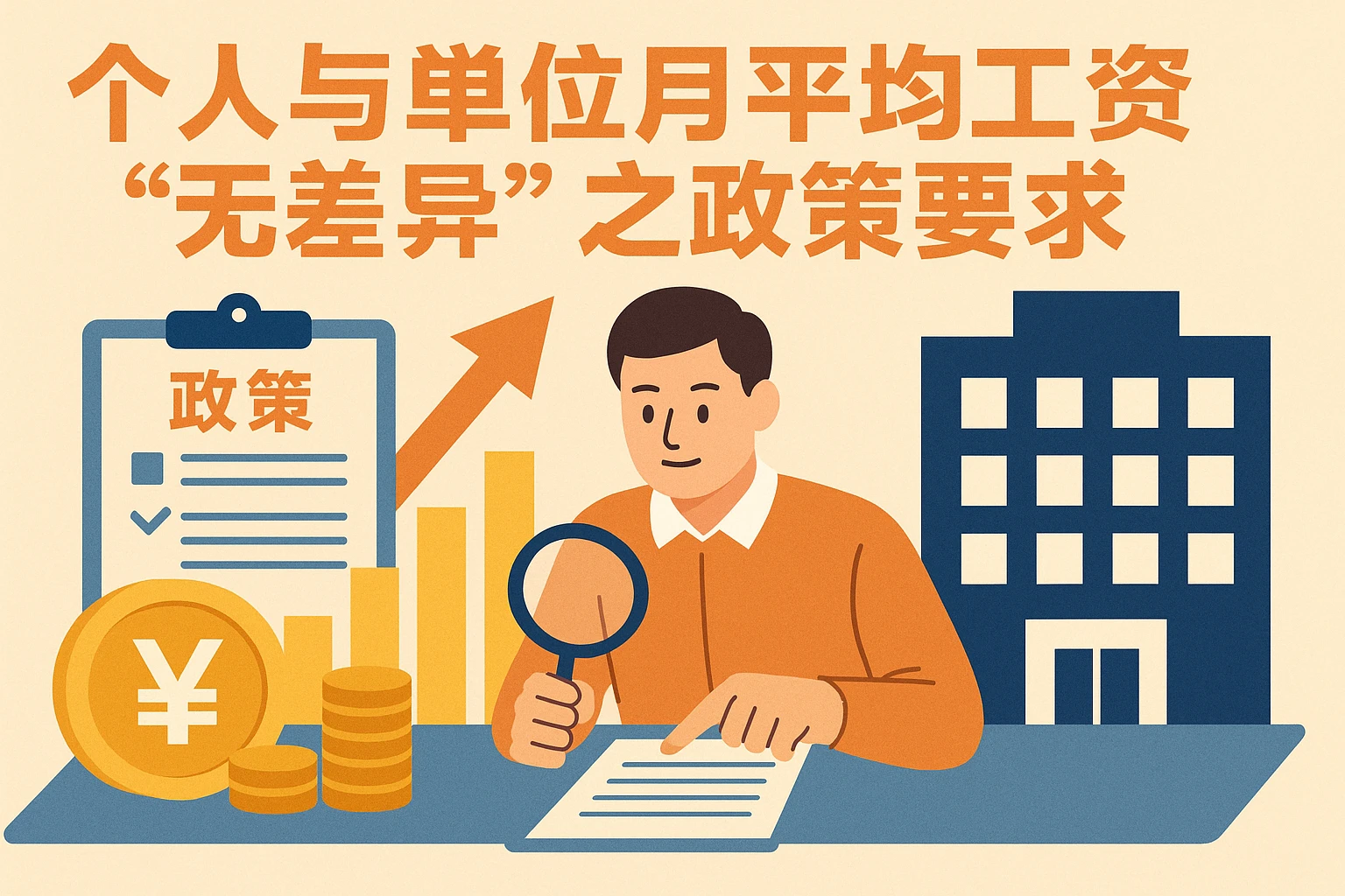 个人与单位月平均工资“无差异”之政策要求