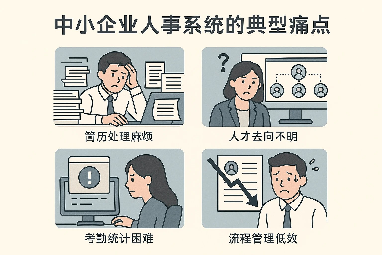 中小企业人事系统的典型痛点
