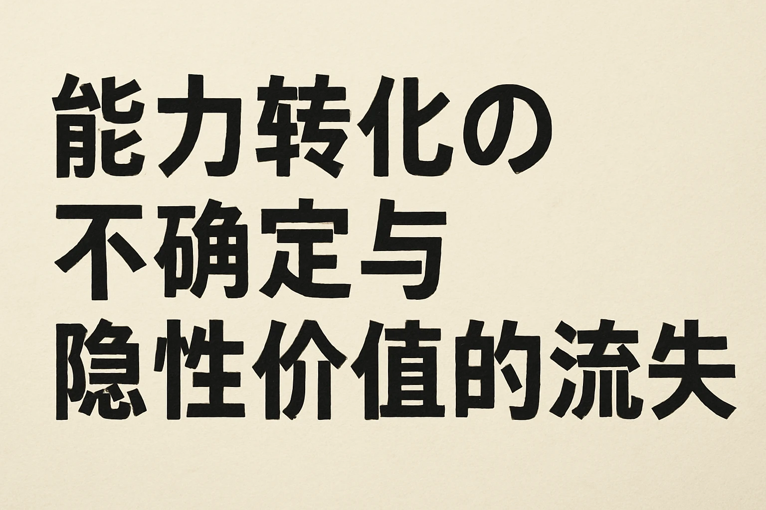 能力转化的不确定与隐性价值的流失