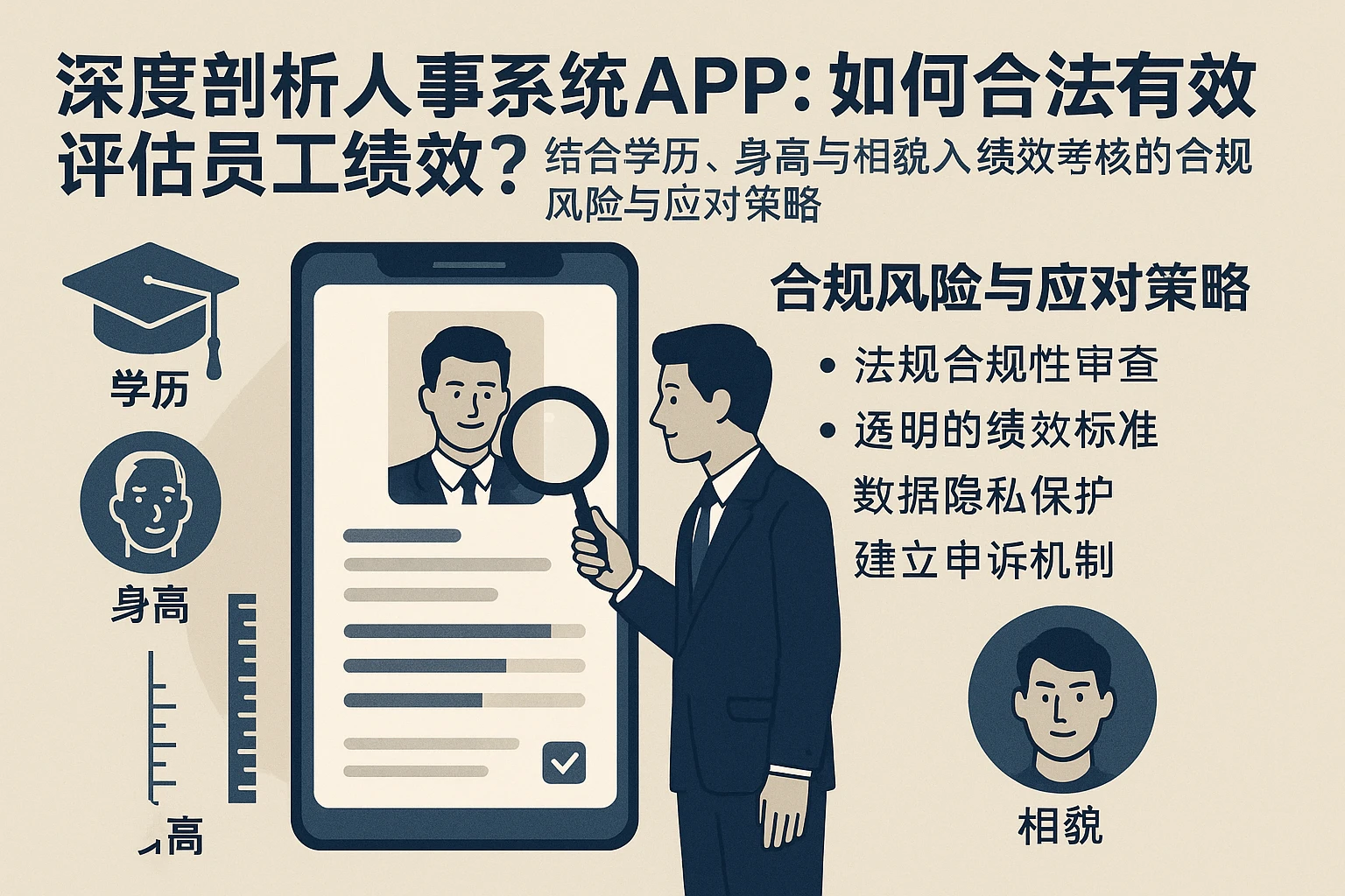 深度剖析人事系统APP:如何合法有效评估员工绩效?——结合学历、身高与相貌入绩效考核的合规风险与应对策略