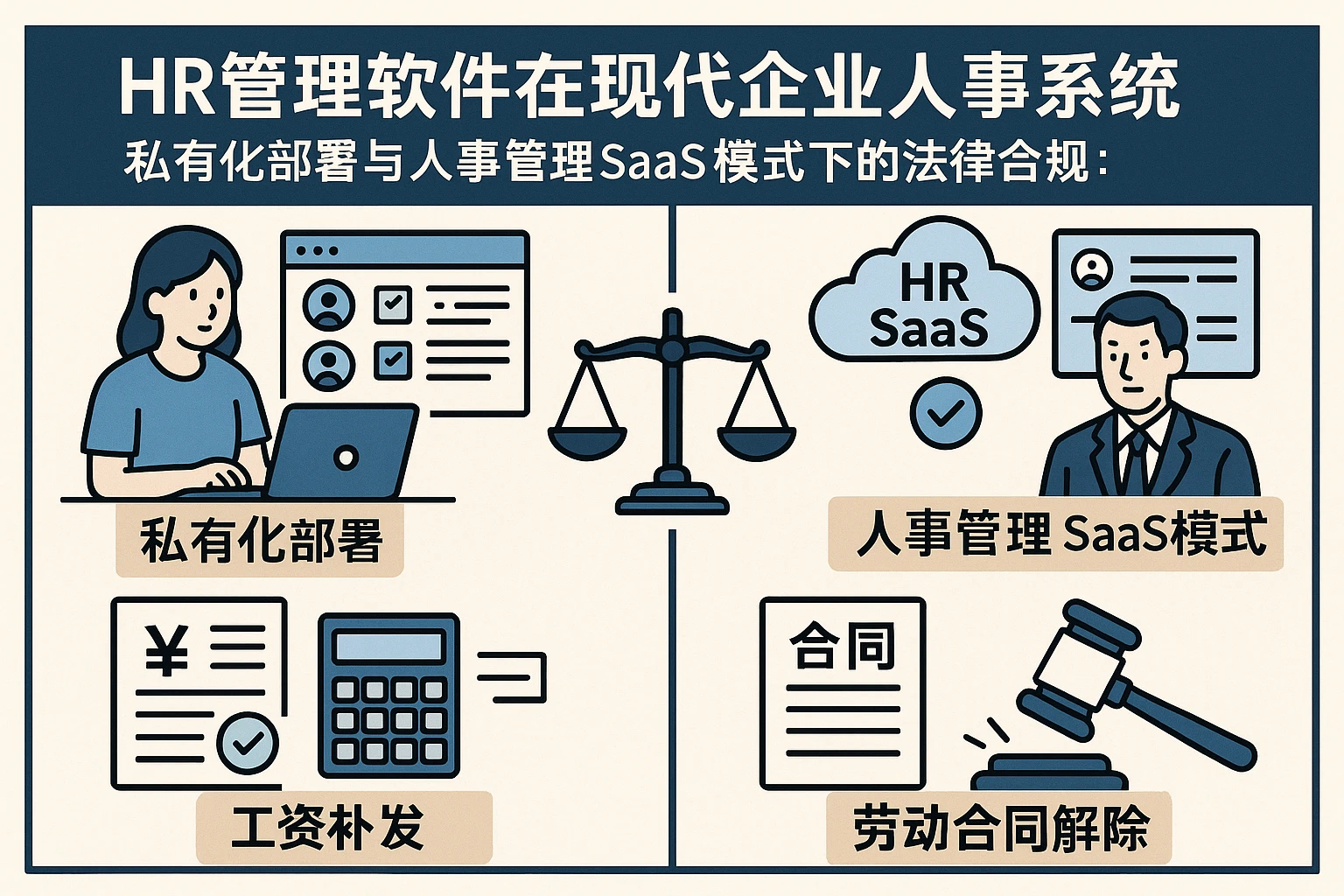 HR管理软件在现代企业人事系统私有化部署与人事管理SaaS模式下的法律合规：以工资补发及劳动合同解除为例