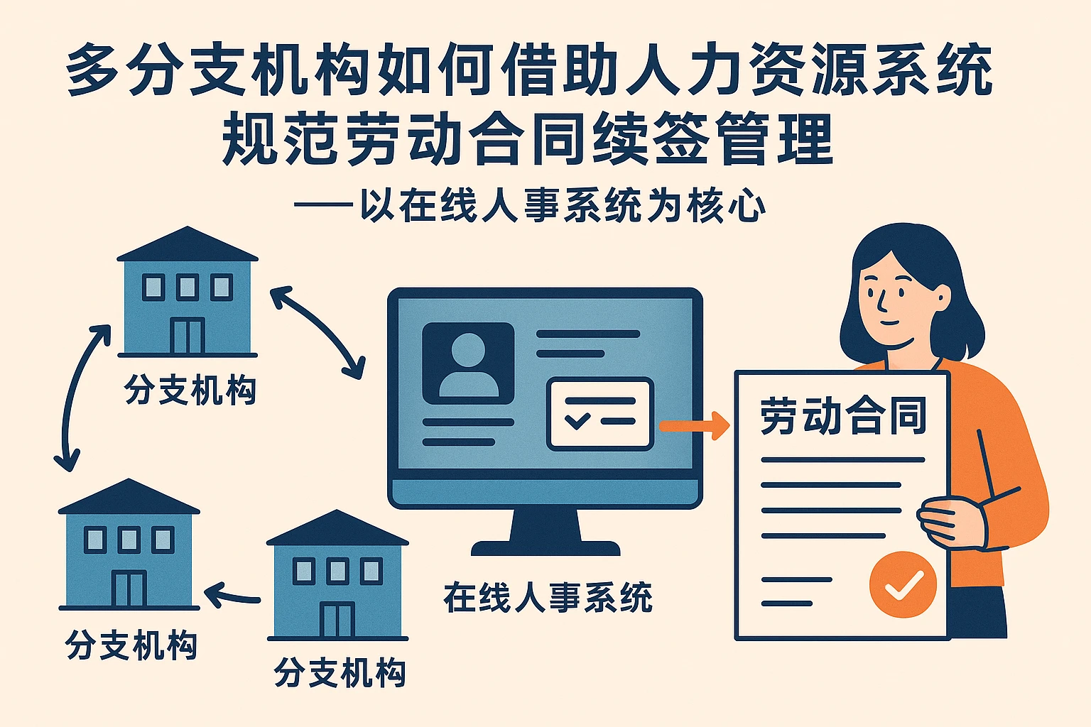 多分支机构如何借助人力资源系统规范劳动合同续签管理——以在线人事系统为核心