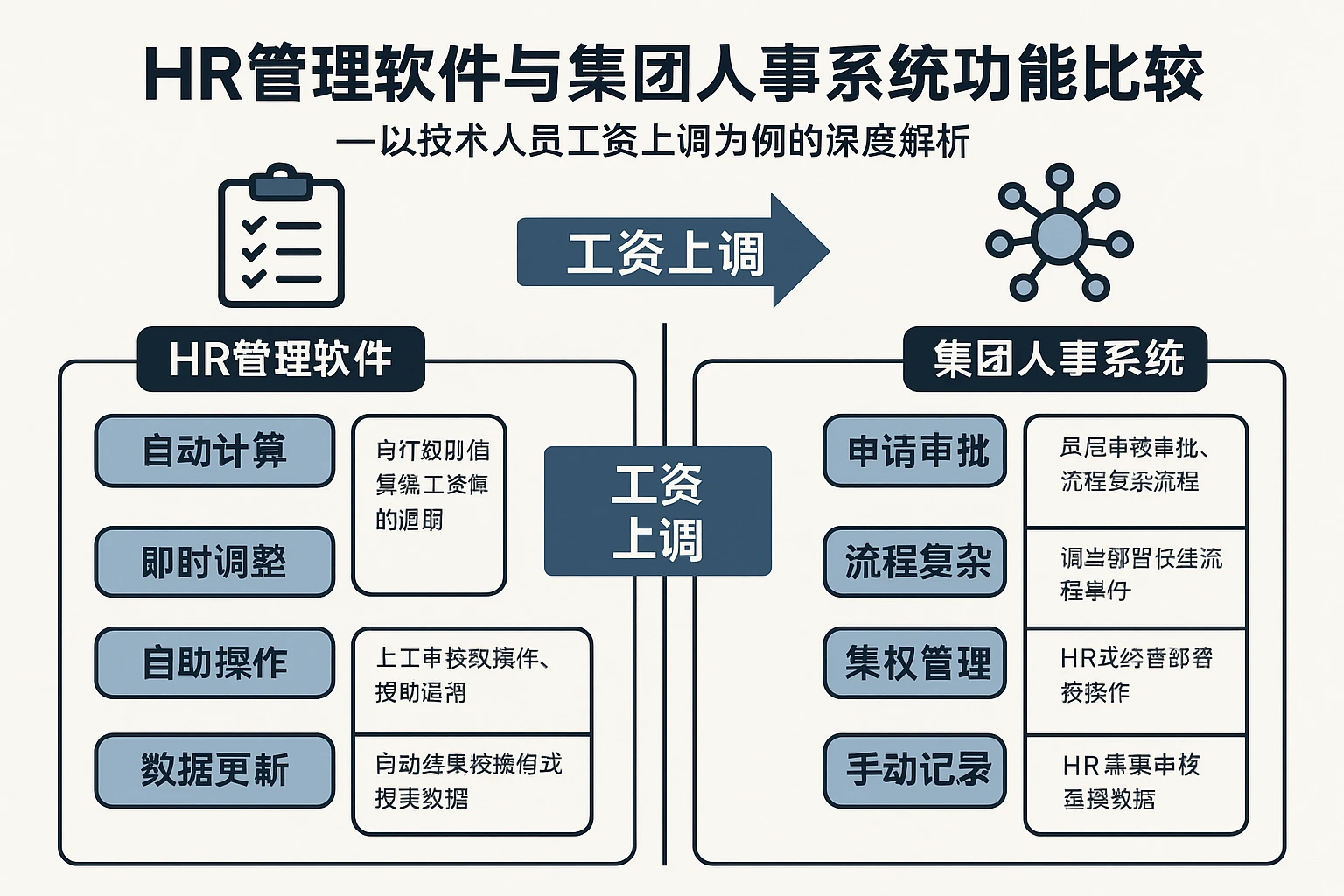 HR管理软件与集团人事系统功能比较——以技术人员工资上调为例的深度解析