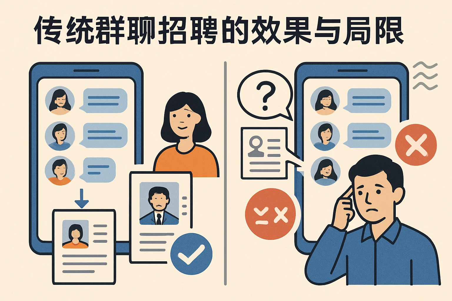 传统群聊招聘的效果与局限