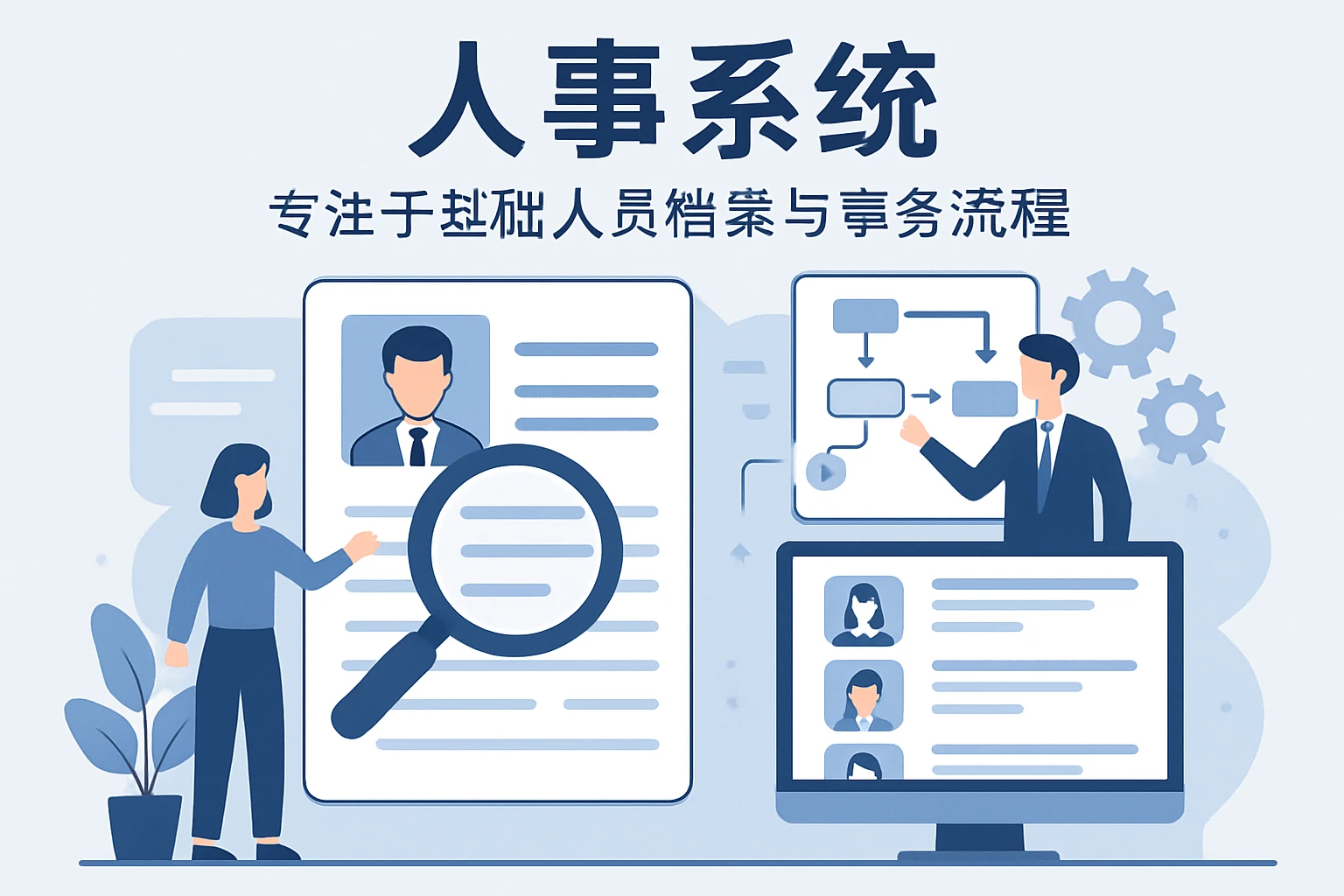 人事系统：专注于基础人员档案与事务流程