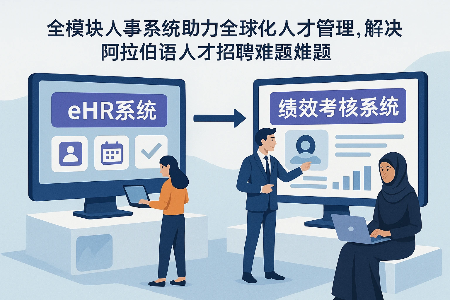 eHR系统与绩效考核系统集成：全模块人事系统助力全球化人才管理，解决阿拉伯语人才招聘难题
