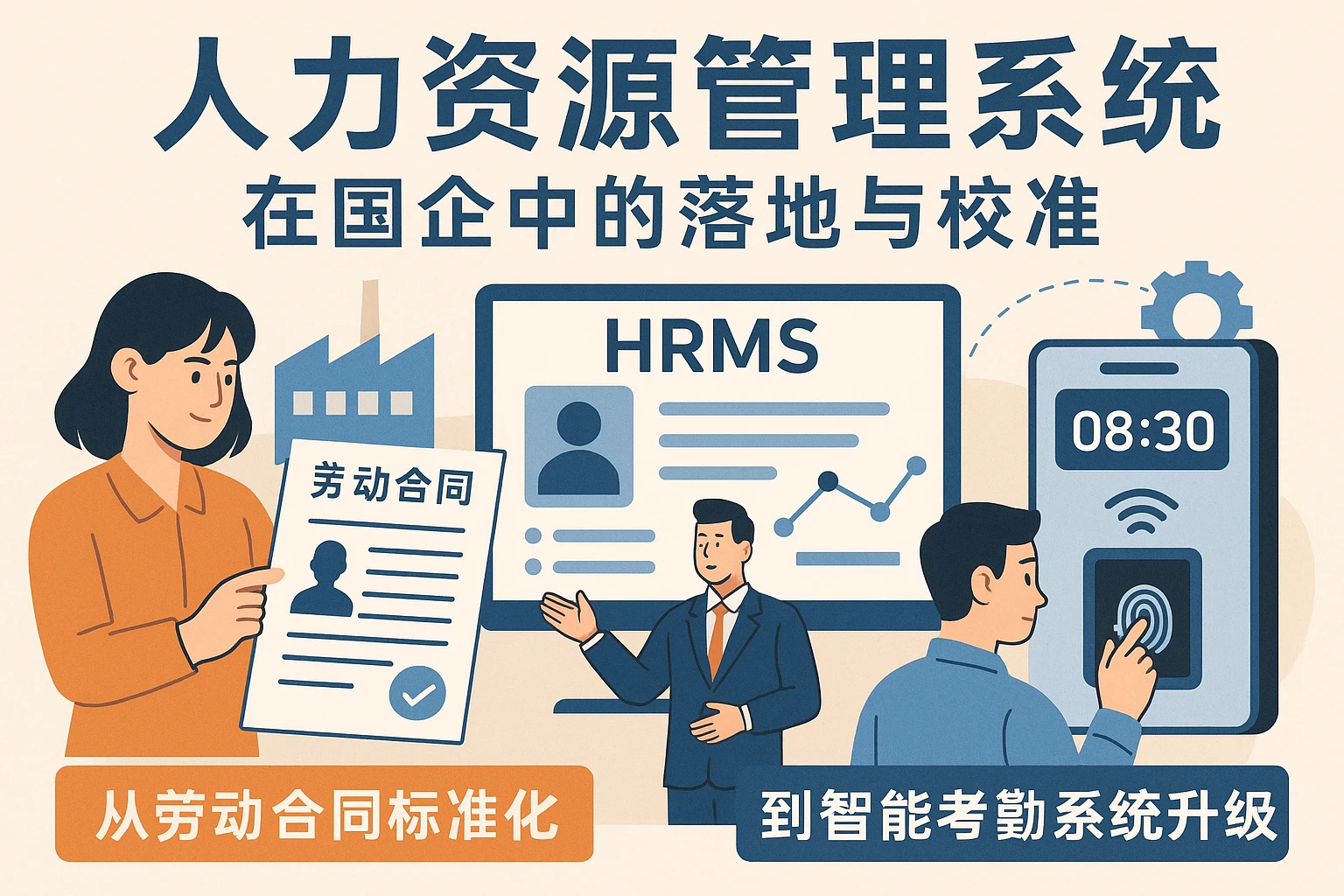 人力资源管理系统在国企中的落地与校准：从劳动合同标准化到智能考勤系统升级