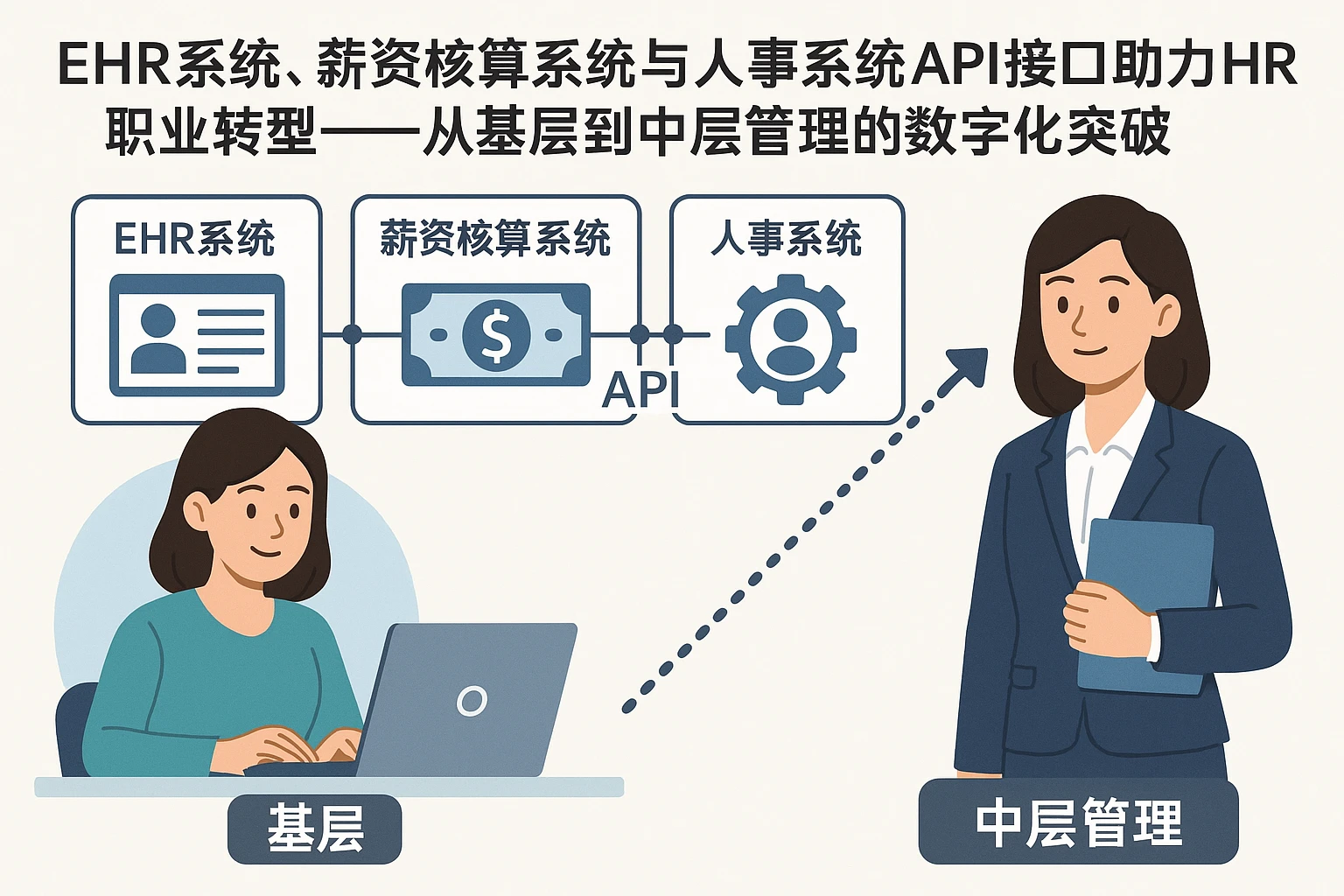 ehr系统、薪资核算系统与人事系统API接口助力HR职业转型——从基层到中层管理的数字化突破