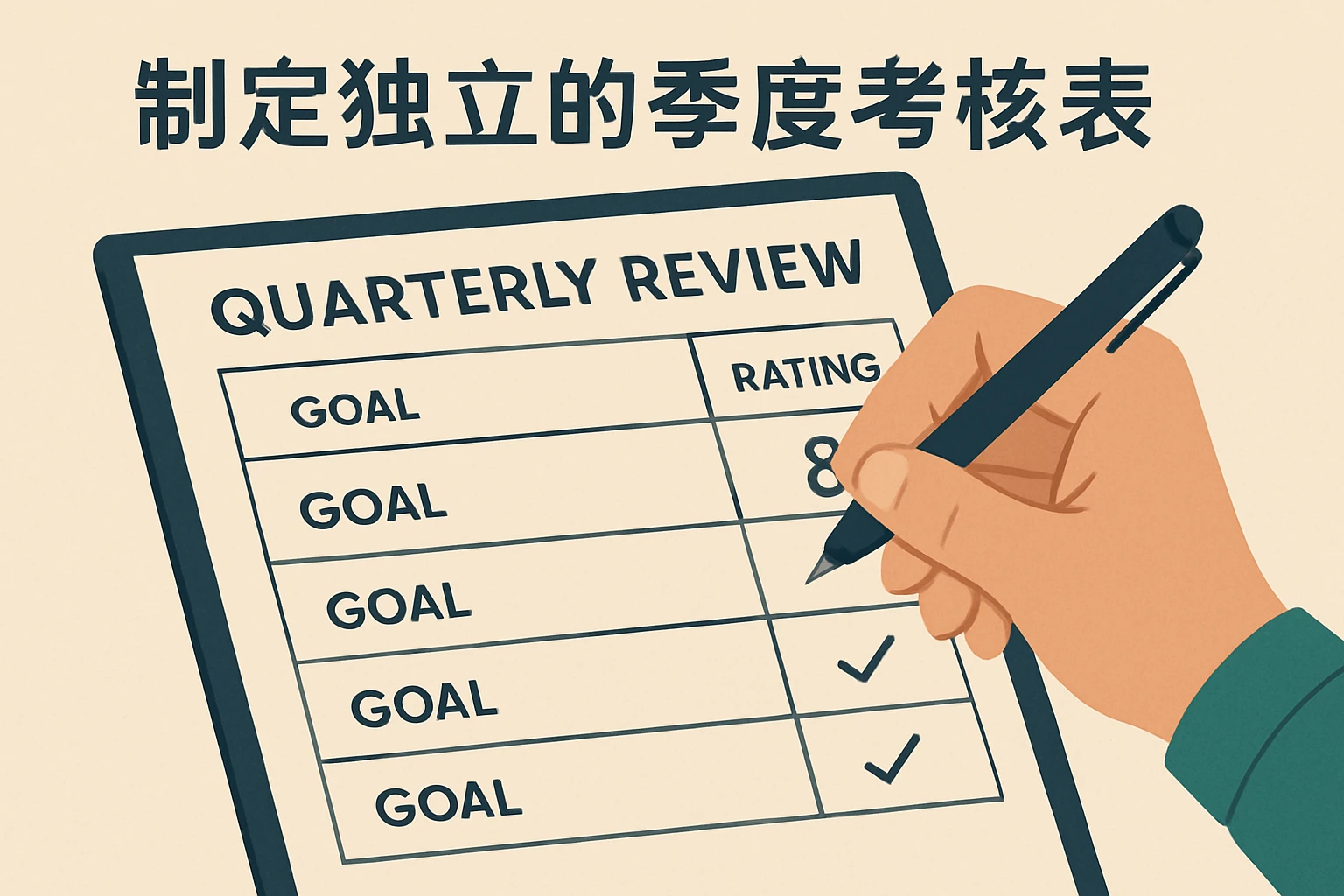 1. 制定独立的季度考核表