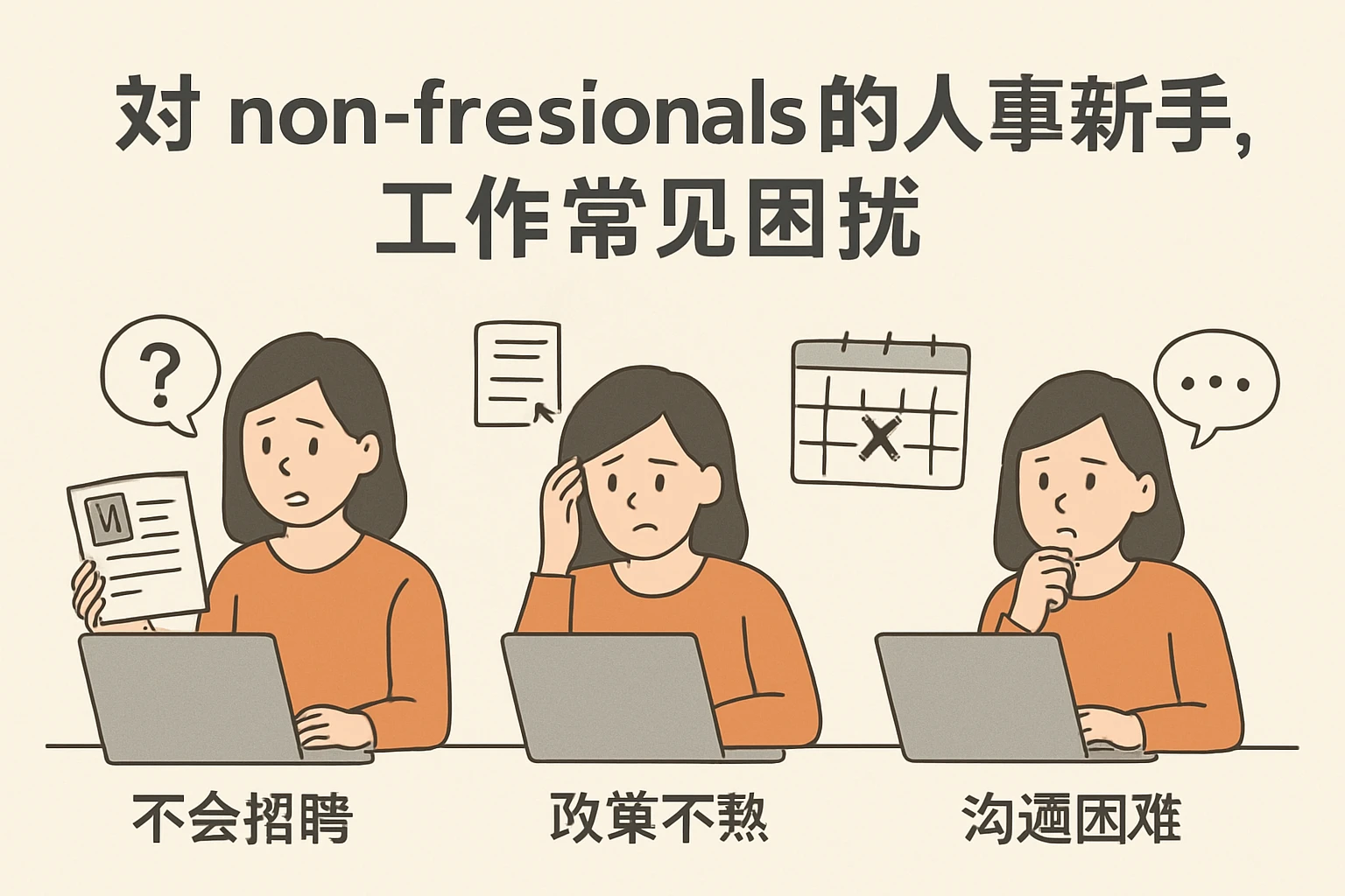对于无专业背景的人事新手，工作常见困扰
