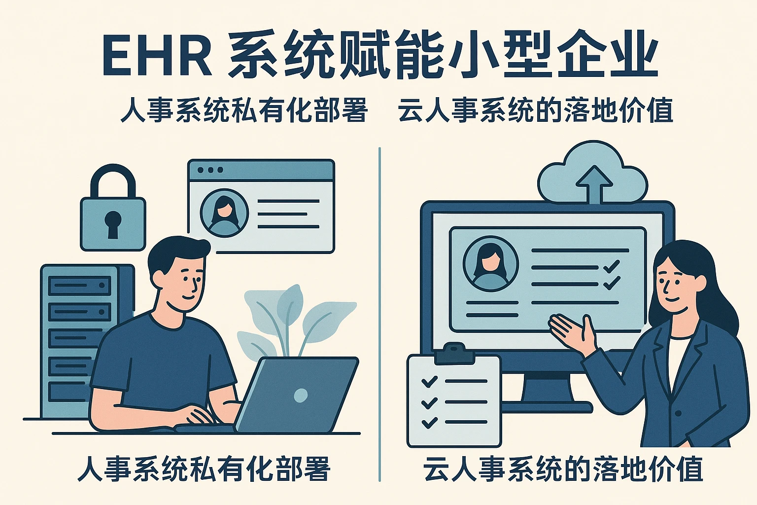 ehr系统赋能小型企业：人事系统私有化部署与云人事系统的落地价值
