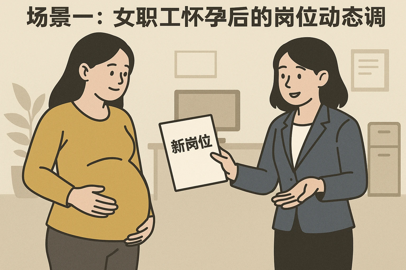 场景一：女职工怀孕后的岗位动态调整