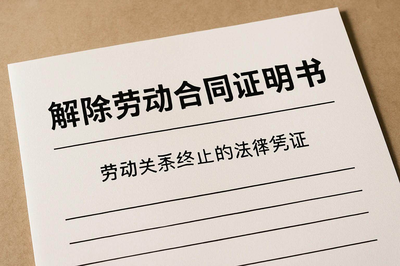 1.2 解除劳动合同证明书：劳动关系终止的法律凭证