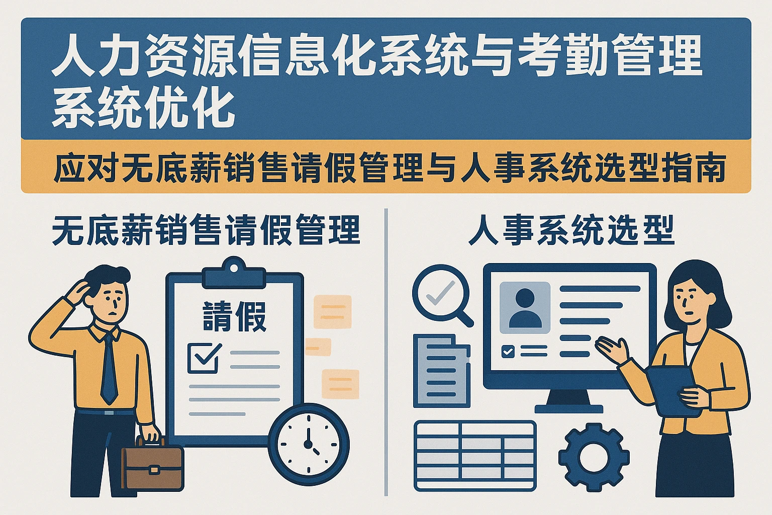 人力资源信息化系统与考勤管理系统优化：应对无底薪销售请假管理与人事系统选型指南
