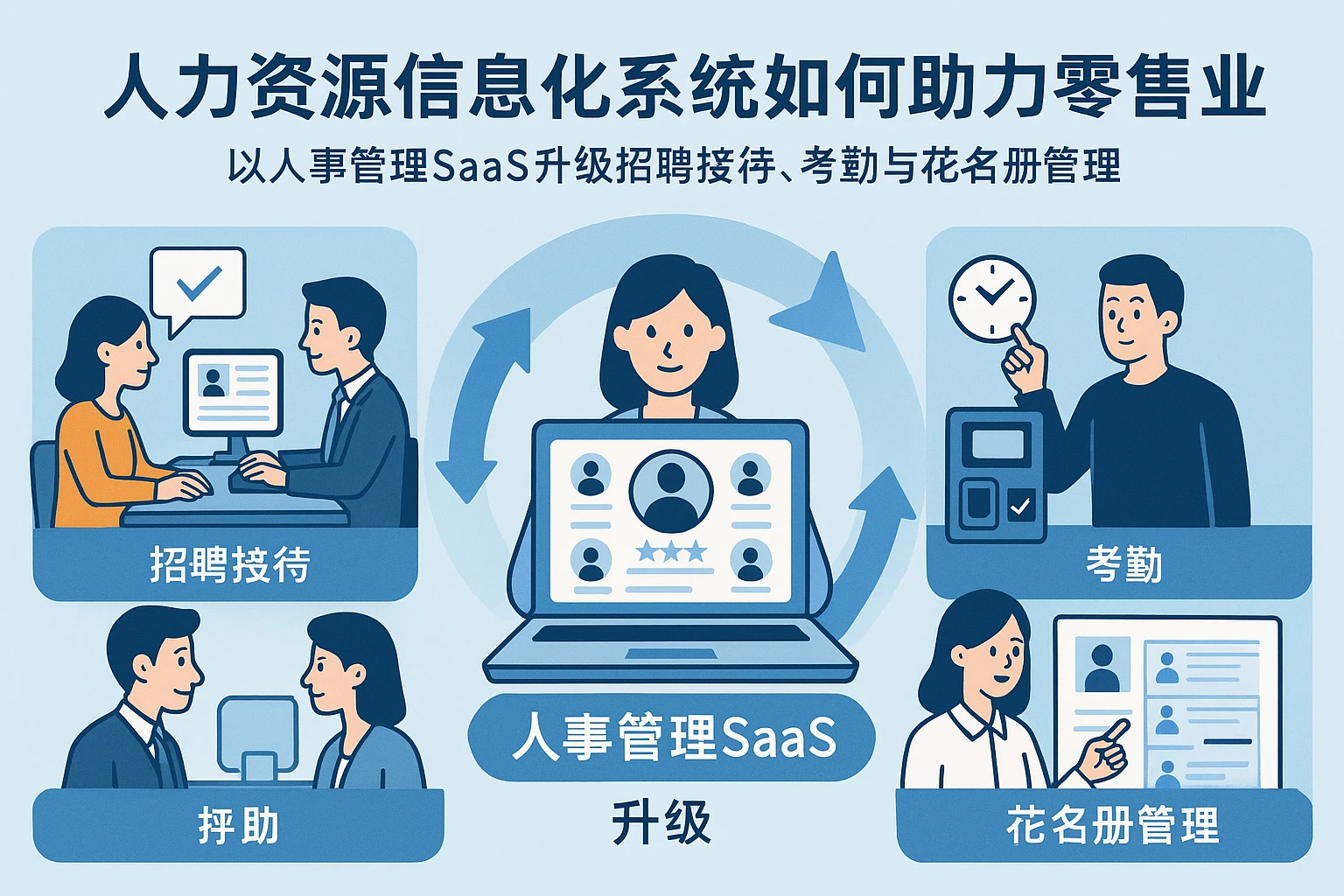 人力资源信息化系统如何助力零售业：以人事管理SaaS升级招聘接待、考勤与花名册管理