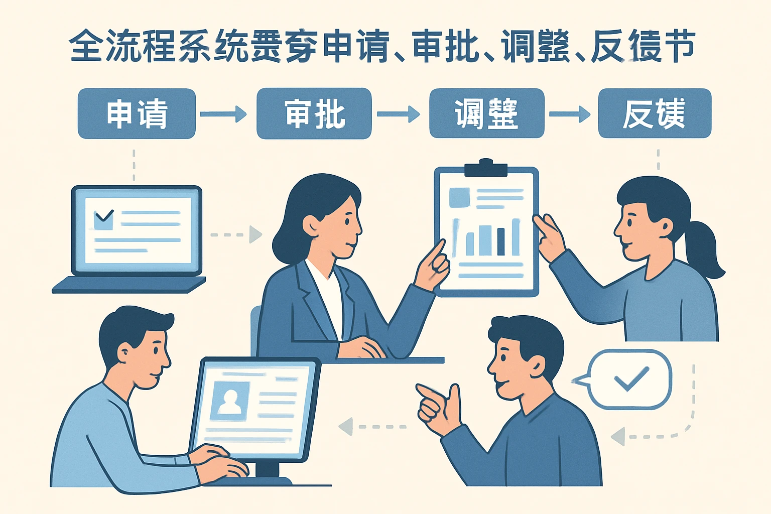 全流程系统贯穿申请、审批、调整、反馈全环节