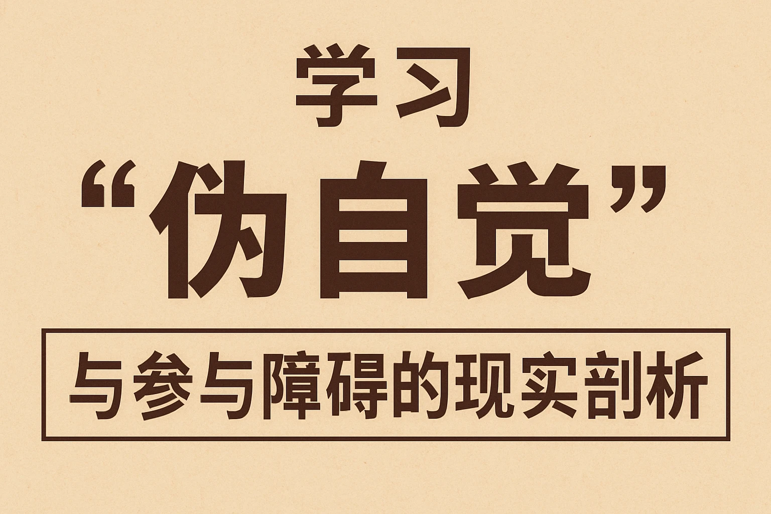 学习“伪自觉”与参与障碍的现实剖析