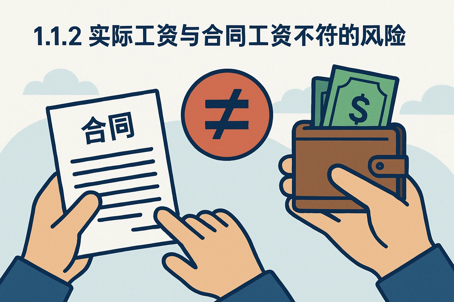 1.1.2 实际工资与合同工资不符的风险