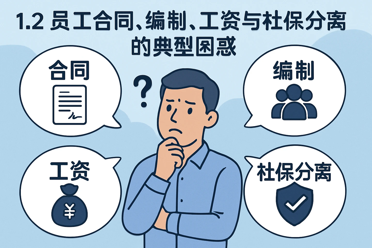 1.2 员工合同、编制、工资与社保分离的典型困惑