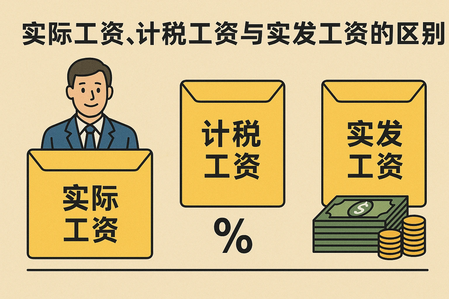 实际工资、计税工资与实发工资的区别