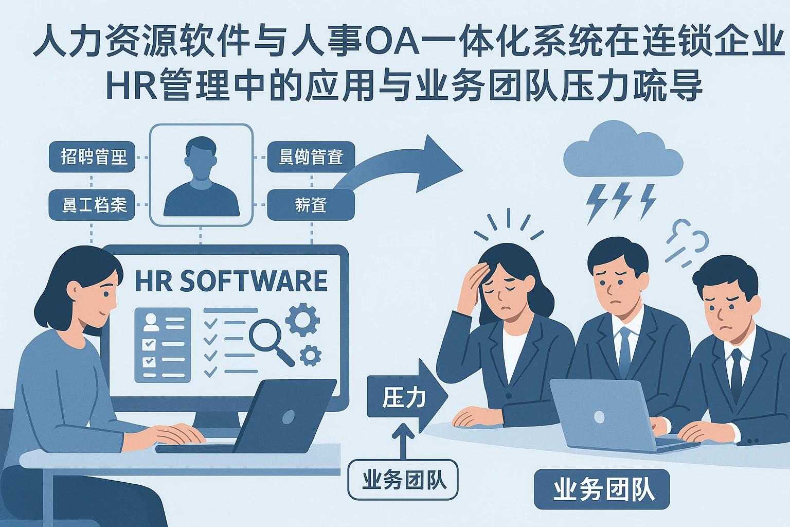 人力资源软件与人事OA一体化系统在连锁企业HR管理中的应用与业务团队压力疏导