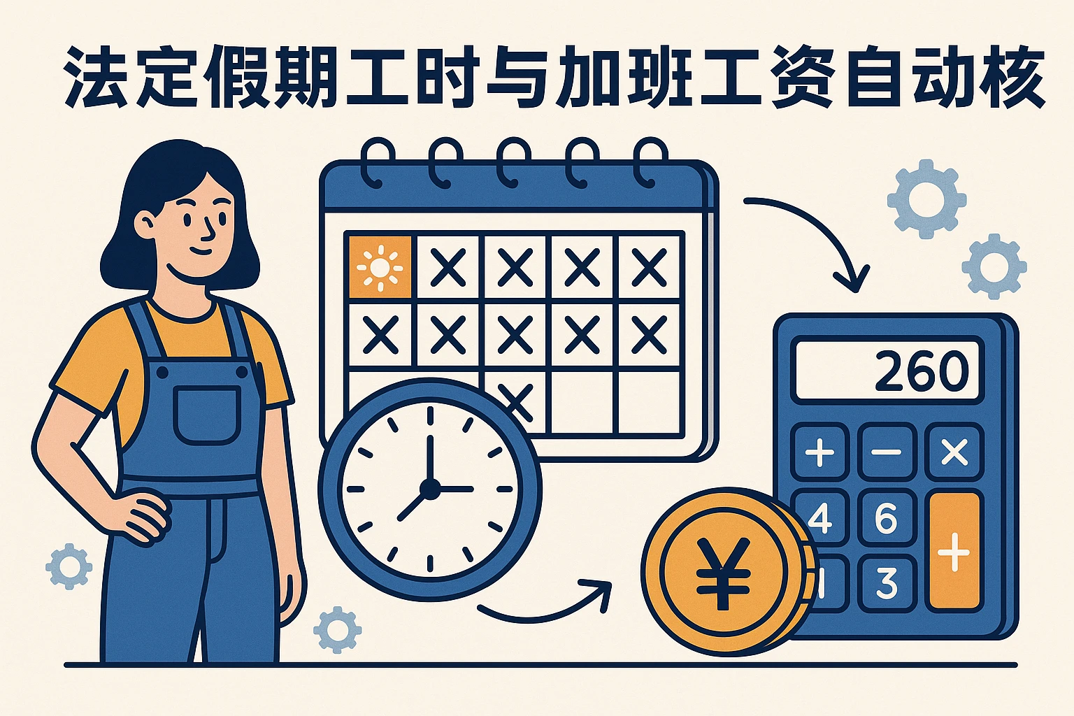 法定假期工时与加班工资自动核算