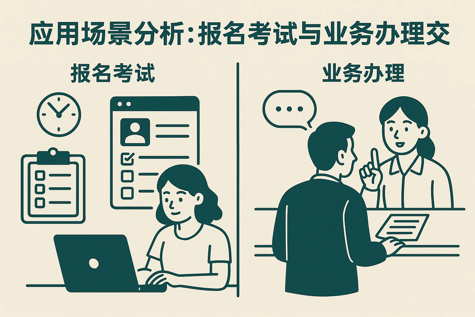 应用场景分析:报名考试与业务办理交互