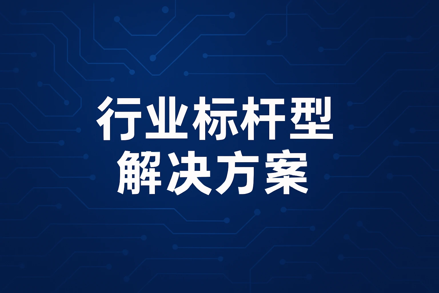 行业标杆型解决方案