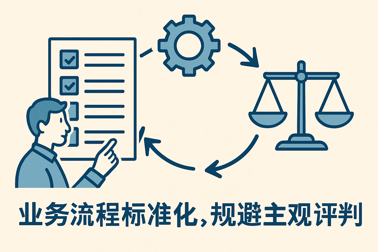业务流程标准化，规避主观评判