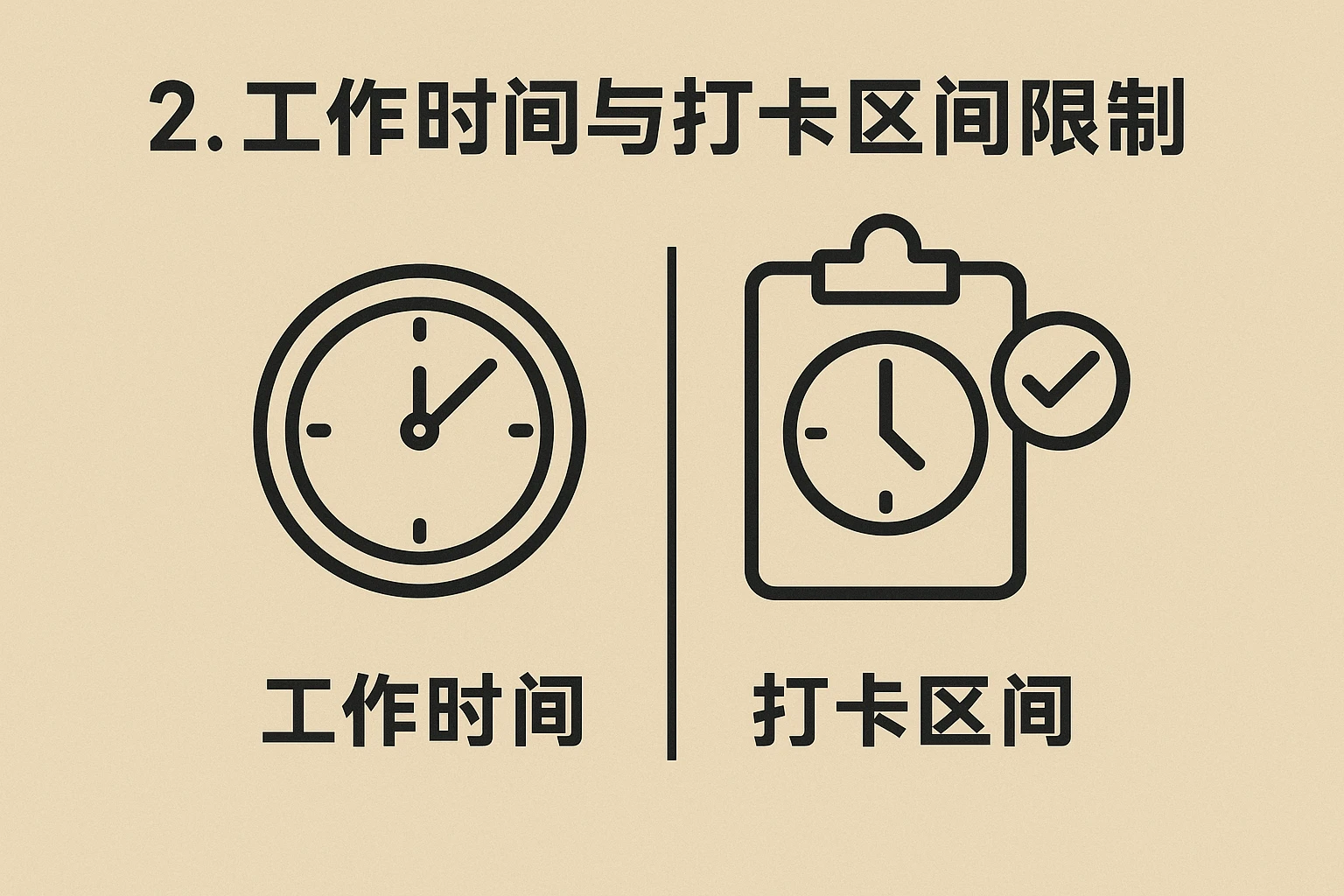 2. 工作时间与打卡区间限制