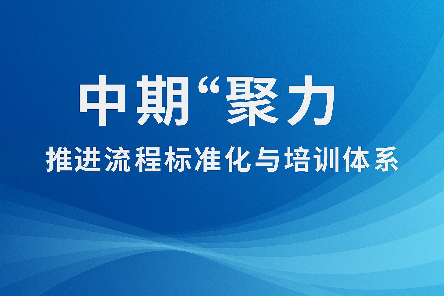 中期“聚力”——推进流程标准化与培训体系