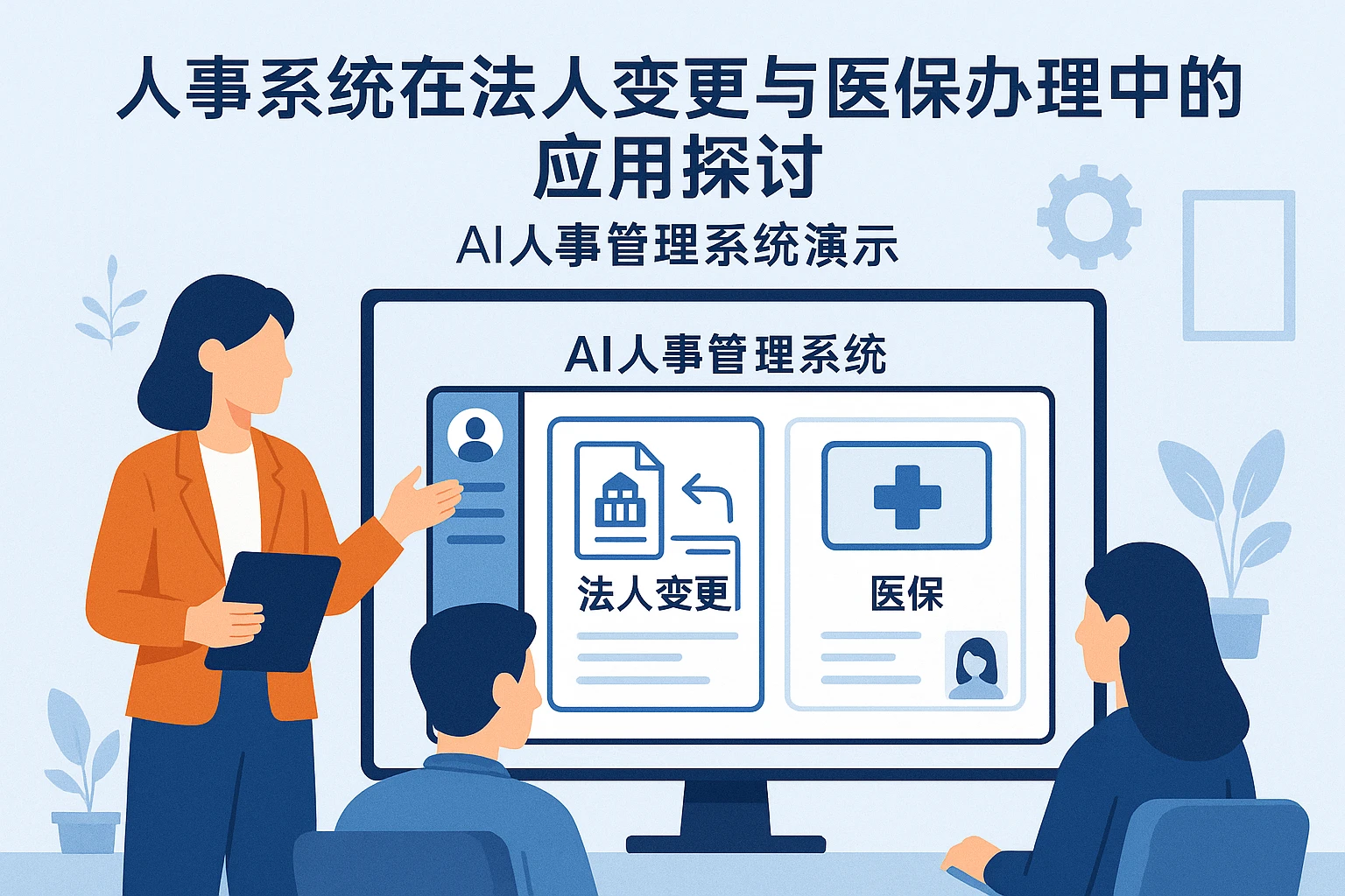 人事系统在法人变更与医社保办理中的应用探讨——AI人事管理系统演示