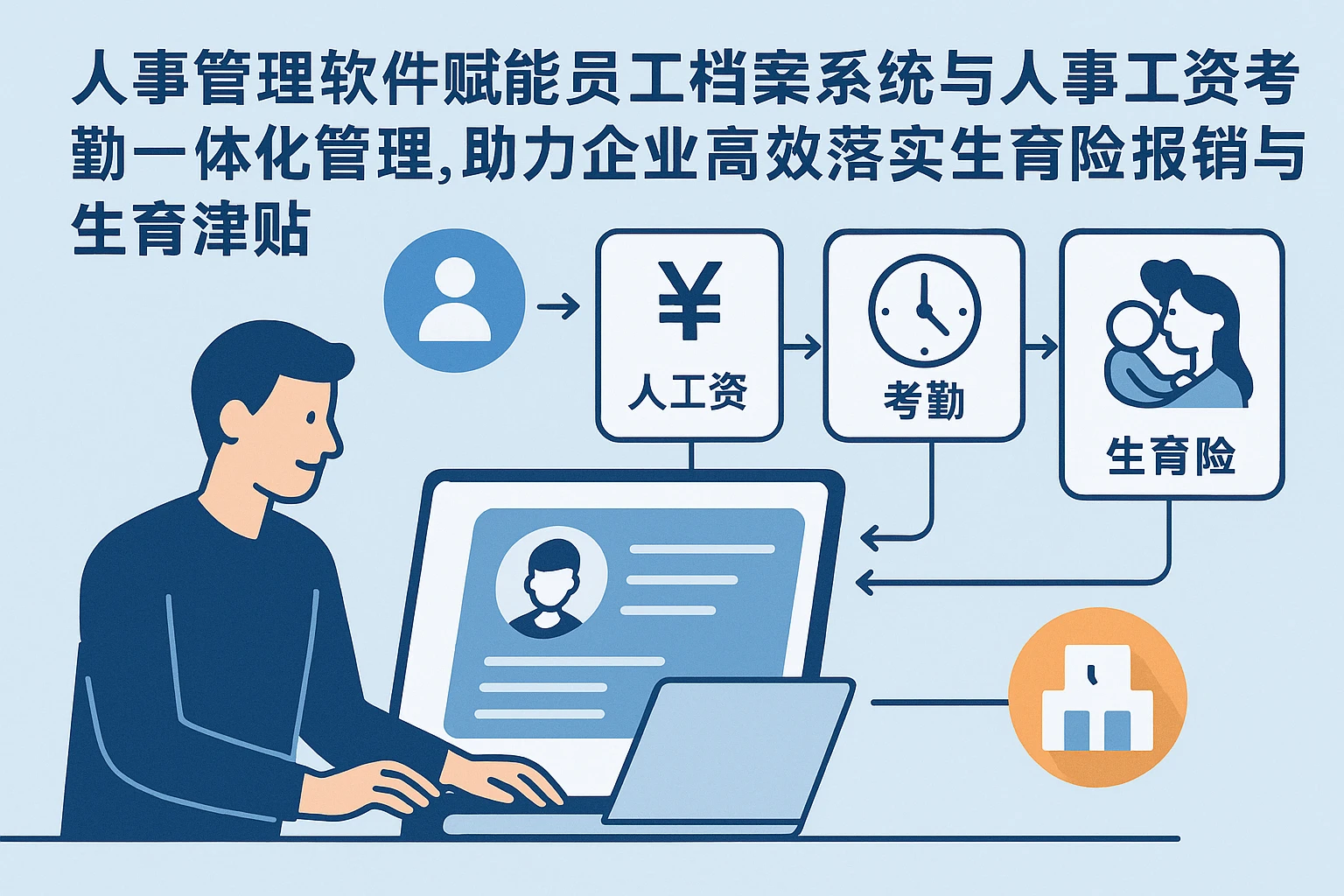 人事管理软件赋能员工档案系统与人事工资考勤一体化管理，助力企业高效落实生育险报销与生育津贴