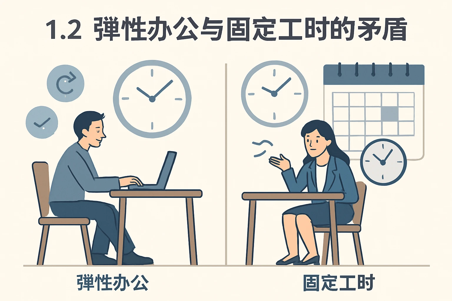 1.2 弹性办公与固定工时的矛盾