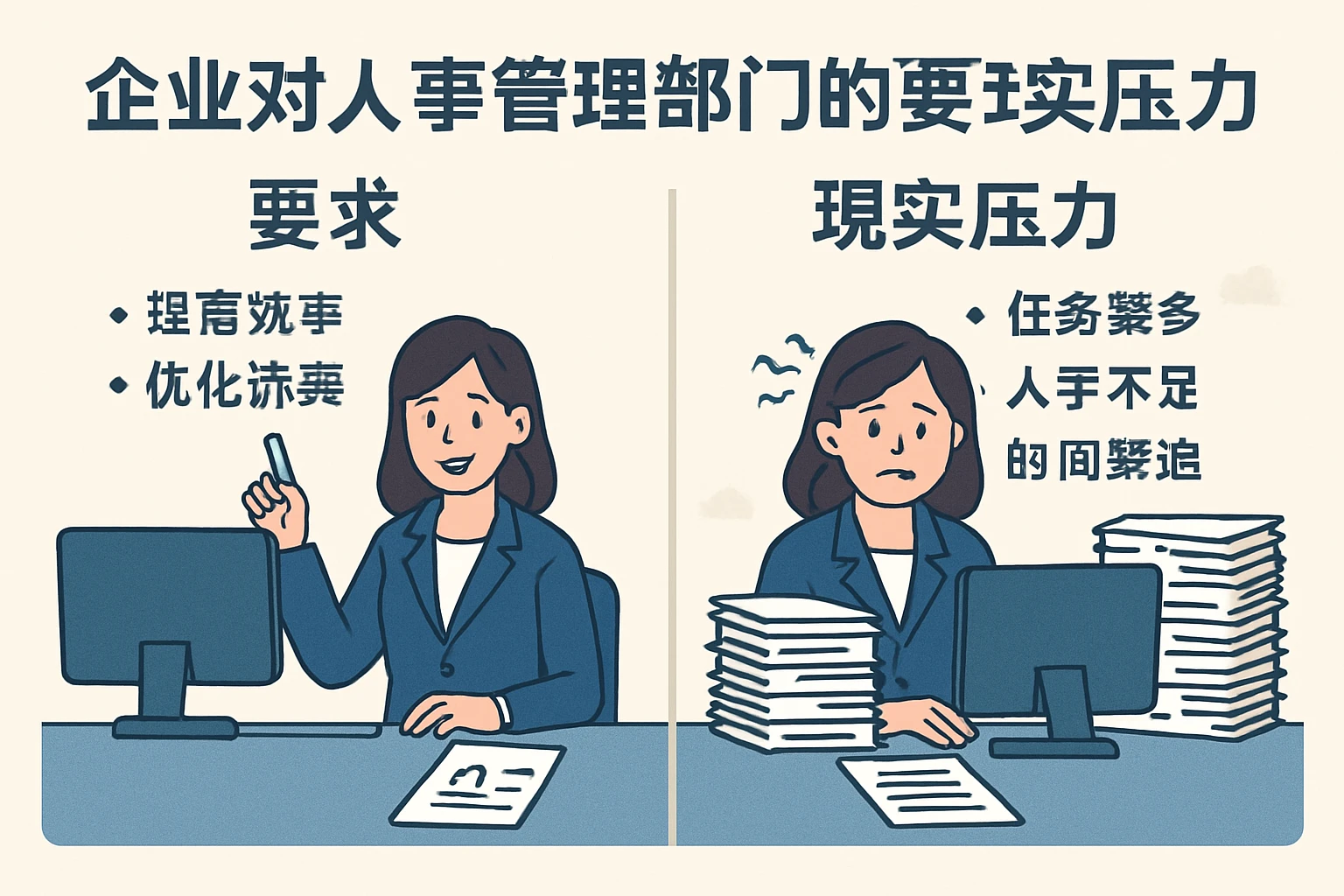 企业对人事管理部门的要求与现实压力