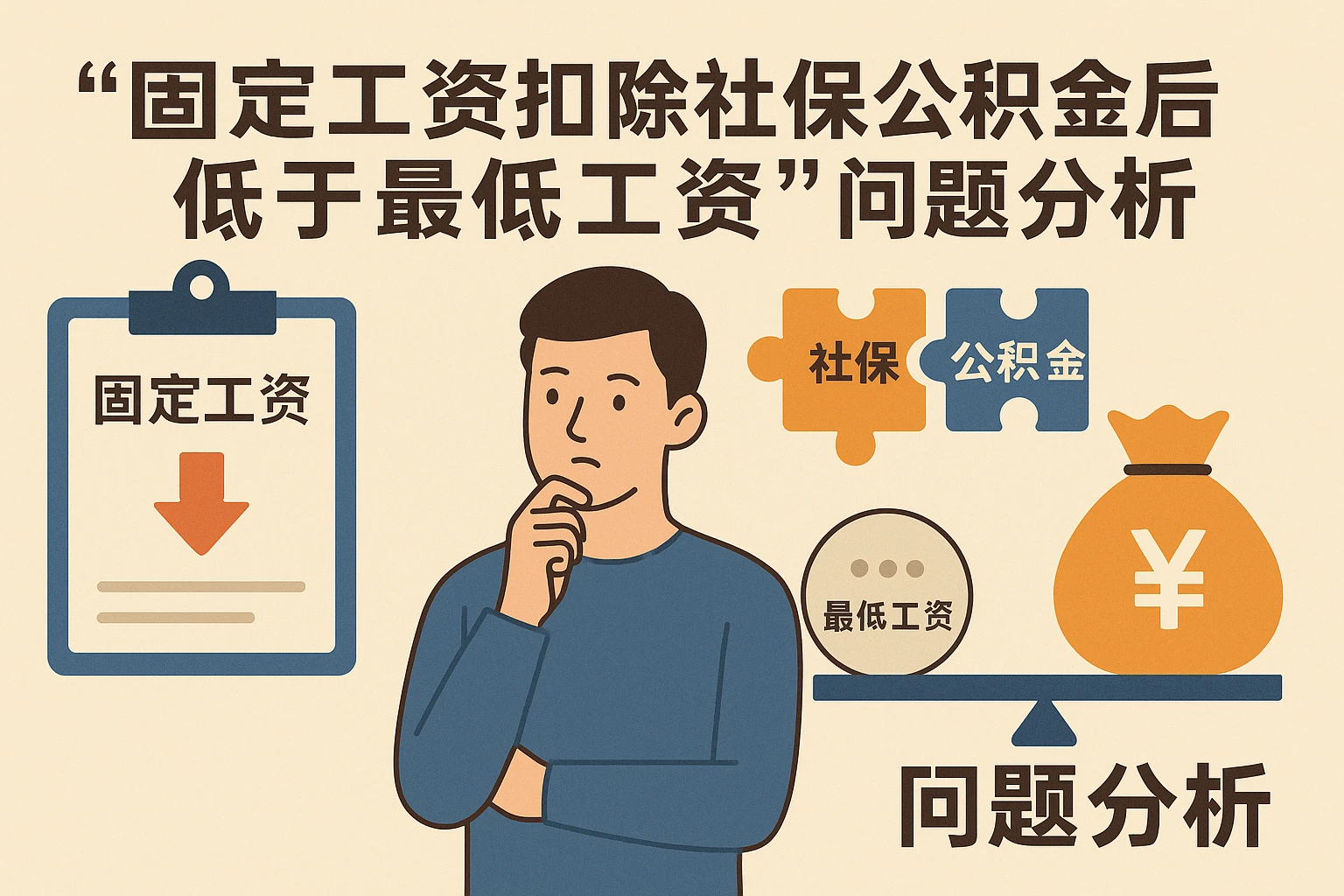 “固定工资扣除社保公积金后低于最低工资”问题分析